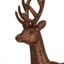 Article Déco cerf renne décoration cuivre figure paillettes H37cm