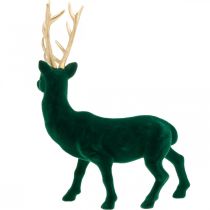 Article Déco cerf debout or vert décoration de Noël figure 40cm
