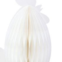 Article Papier nid d&#39;abeille poulet décoratif blanc orange 5,5×3,5×6cm 6pcs