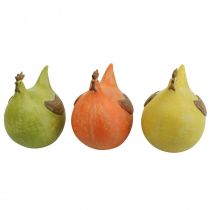 Déco Poulet Décorations de Pâques Colorées Vert/Jaune/Orange 13cm 3pcs
