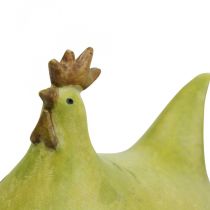 Déco Poulet Décorations de Pâques Colorées Vert/Jaune/Orange 13cm 3pcs