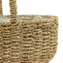 Panier décoratif avec anse panier à plantes panier à fleurs 23×31×37cm
