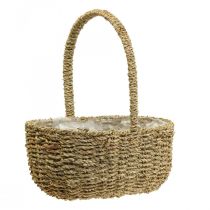 Panier décoratif avec anse panier à plantes panier à fleurs 23×31×37cm