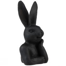 Article Buste de Lapin Noir en Résine Décorative 22,5 cm