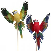 Bouchon fleur oiseau, déco perroquet rouge jaune 28×19cm 2pcs