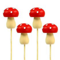 Bouchon champignon champignon décoratif rouge 3.5cm L30cm 12pcs