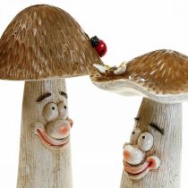 Champignons déco Décoration d&#39;automne champignons rigolos Ø15/12cm H22/25cm 2pcs