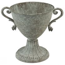Article Coupe avec anse Déco métal Marron Blanc Ø15cm H19,5cm