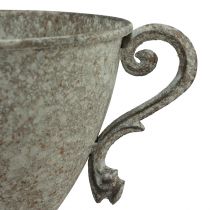 Article Coupe avec anse Déco métal Marron Blanc Ø15cm H19,5cm