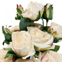 Déco Roses Crème Roses Artificielles Fleurs en Soie 50cm 3pcs