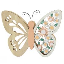 Article Fleurs décoratives en bois papillon 15x12cm naturel/coloré 3pcs
