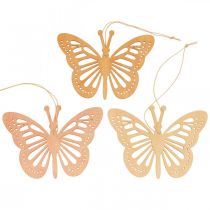 Déco papillons déco cintre orange/rose/jaune 12cm 12pcs