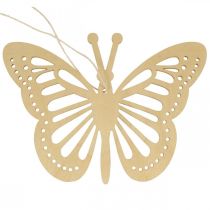 Article Déco papillons déco cintre beige/rose/jaune 12cm 12pcs