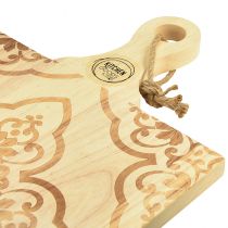 Article Planche à découper décorative plateau rectangulaire en bois de manguier 33×29cm