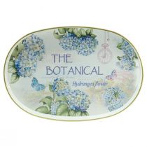 Article Plateau décoratif hortensias plateau en plastique blanc 39×27,5cm