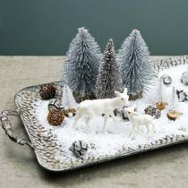 Plateau décoratif avec anses argent antique 45cm x 25cm