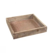 Article Plateau décoratif plateau carré en bois naturel 20×20×3,5cm