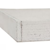 Article Plateau décoratif plateau carré en bois blanc 20×20×3,5cm