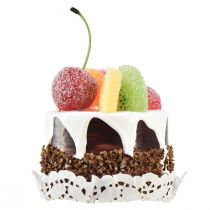 Article Tartelettes décoratives aux fruits, répliques de gâteaux artificiels, décoration de vitrine, lot de 2 pièces Ø8cm