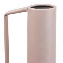 Article Vase décoratif moderne en métal rose clair, 19,5 cm ; pichet décoratif design, 38,5 cm de haut, pour fleurs séchées