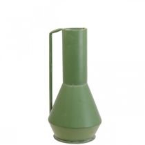 Vase décoratif métal anse verte cruche décorative 14cm H28.5cm