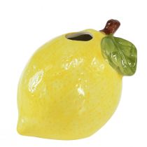 Vase décoratif citron céramique ovale jaune 11cm×9,5cm×10,5cm