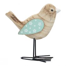 Oiseaux décoratifs oiseaux en bois décoration de table printemps naturel coloré 12cm 3pcs