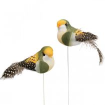 Déco oiseaux mini oiseau sur fil décoration printanière 3×6cm 12pcs