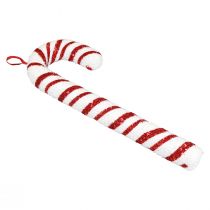 Article Canne à sucre décorative décoration de fenêtre de Noël rayures blanches rouges H51,5 cm