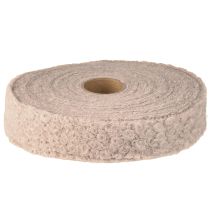 Article Ruban décoratif vieux rose large aspect laine 40 mm 8 m