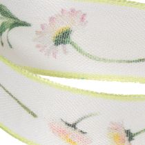 Article Ruban cadeau à motif floral Bellis, idéal pour les loisirs créatifs et l'emballage, 25 mm x 20 m