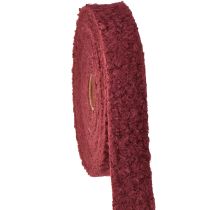 Article Ruban décoratif Bordeaux aspect laine large 40 mm 8 m