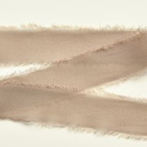 Article Ruban décoratif en mousseline de soie marron boue 40 mm 15 m