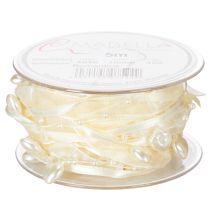 Article Ruban décoratif, crème, cœurs, perles, décoration de mariage, 10 mm, 5 m
