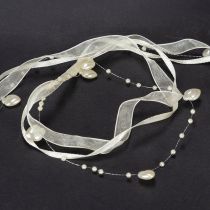 Article Ruban décoratif, crème, cœurs, perles, décoration de mariage, 10 mm, 5 m