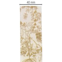 Article Ruban cadeau à motifs végétaux, ruban décoratif à l'aneth, 40 mm de large, 20 m de long