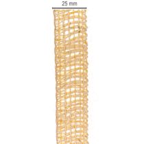 Article Ruban décoratif en jute, jaune naturel, 25 mm ; ruban décoratif rustique en jute, 10 m