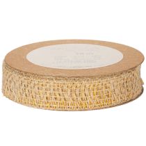 Article Ruban décoratif en jute, jaune naturel, 25 mm ; ruban décoratif rustique en jute, 10 m