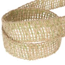 Article Ruban décoratif en jute vert naturel, largeur 25 mm, longueur 10 m