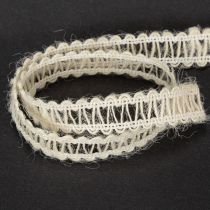 Article Ruban décoratif en jute, ruban cadeau naturel, blanc crème, 15 mm x 15 m