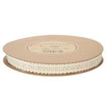 Article Ruban décoratif en jute, ruban cadeau naturel, blanc crème, 15 mm x 15 m