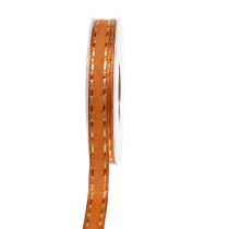 ruban décoratif orange avec fil métallique 15mm 15m
