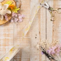 Article Ruban décoratif en organza avec motif de brindilles de feuilles 25 mm x 20 m
