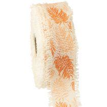 Article Ruban décoratif feuilles forêt tropicale ruban coton orange 30 mm 15 m