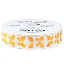 Article Ruban décoratif papillons orange bord fil 25mm 18m