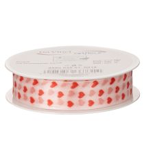 Article Ruban cadeau à motifs de cœurs, idéal pour des emballages créatifs et des cadeaux personnalisés, 2,5 cm de large, 15 m de long