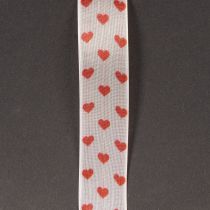 Article Ruban cadeau à motifs de cœurs, idéal pour des emballages créatifs et des cadeaux personnalisés, 2,5 cm de large, 15 m de long