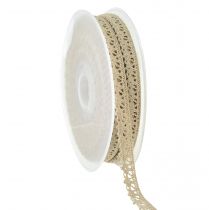 Article Ruban décoratif bijoux ruban crochet dentelle ruban beige W12mm L20m
