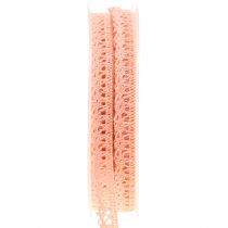 Ruban décoratif dentelle au crochet saumon 12 mm 20 m
