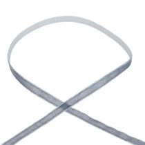 Article Ruban décoratif en velours, ruban cadeau, velours gris, 10 mm, 20 m